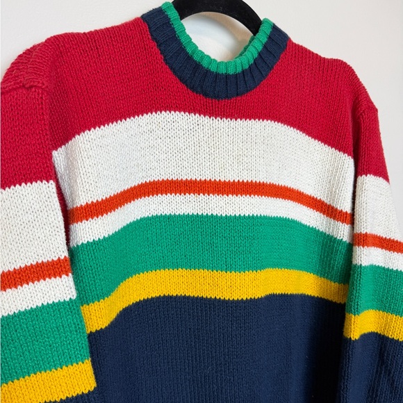 vintage primary colors Liz Claiborne mock-neck sweater size small 100% cotton - Picture 3 of 5